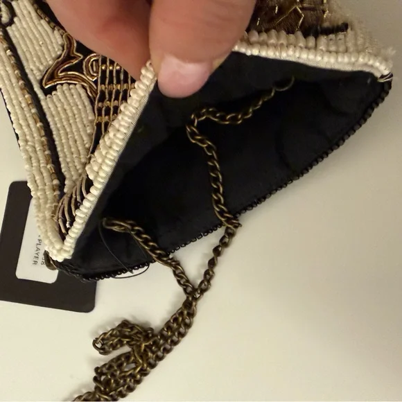 NWT Mary Frances Hand-Beaded Guitar Crossbody Mini clutch Purse - Picture 9 of 9